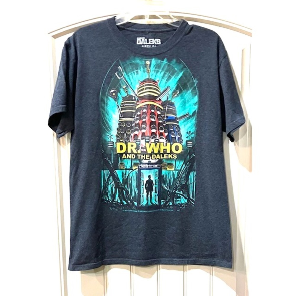 Dr Who And The Daleks Mens T Shirt Size Medium Heathered Grey 2014
